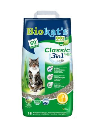 BIOKAT'S Classic 3w1 Fresh 18 l żwirek bentonitowy o zapachu świeżej trawy