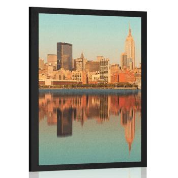 Plakat uroczy Nowy Jork odbity w wodzie - 40x60 black
