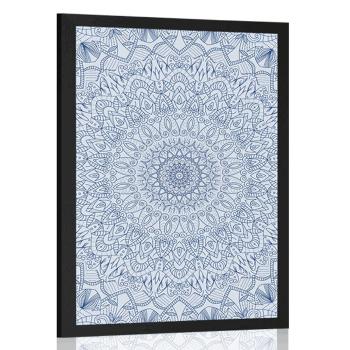Plakat szczegółowa dekoracyjna Mandala w kolorze niebieskim - 30x45 black
