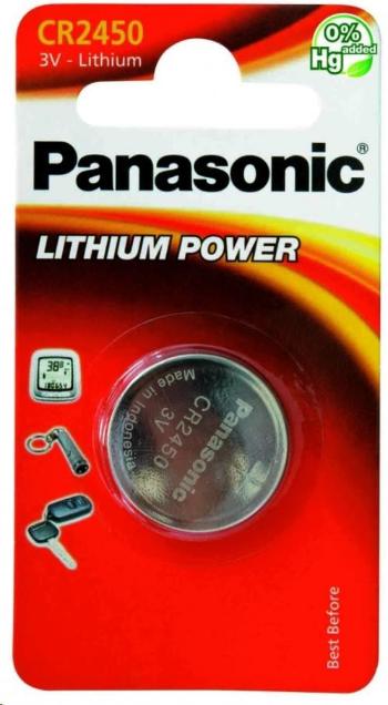 Bateria litowa PANASONIC (przycisk) CR-2450EL / 1B 3V (blister 1szt)