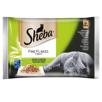 SHEBA Fine Flakes in Jelly 52x85g karma dla kotów w galaretce (z białą rybą, z łososiem, z indykiem, z kurczakiem)