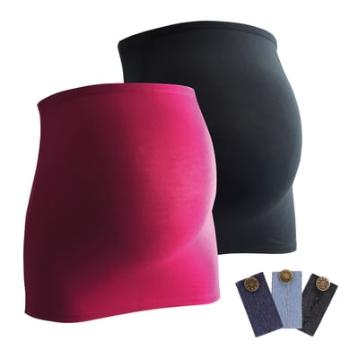 mamaband pasek brzucha 2-pack + 3-pack przedłużenie spodni czarny/magenta